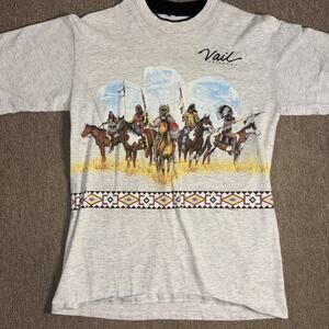 Vintage 1991 Native American Nature T-shirt Wrap Around Men’s Medium Single Stit